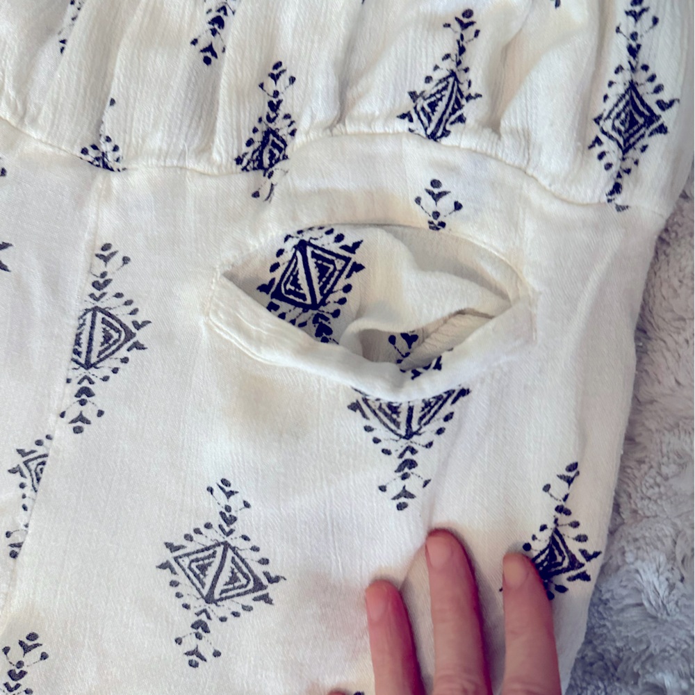 Free People diamond print harem crop pants tea combo - Picture 9 of 14